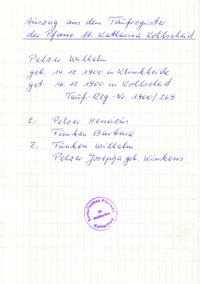 PELZER, Wilhelm (1900-1976) - Taufregister200